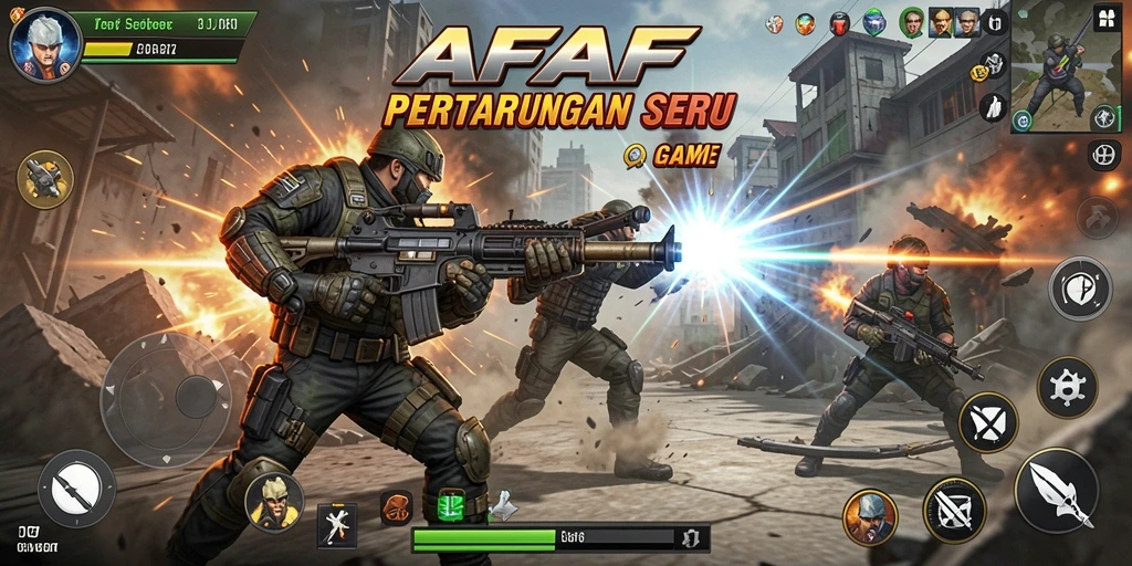 Tampilan permainan AFAF yang menegangkan dan penuh aksi.