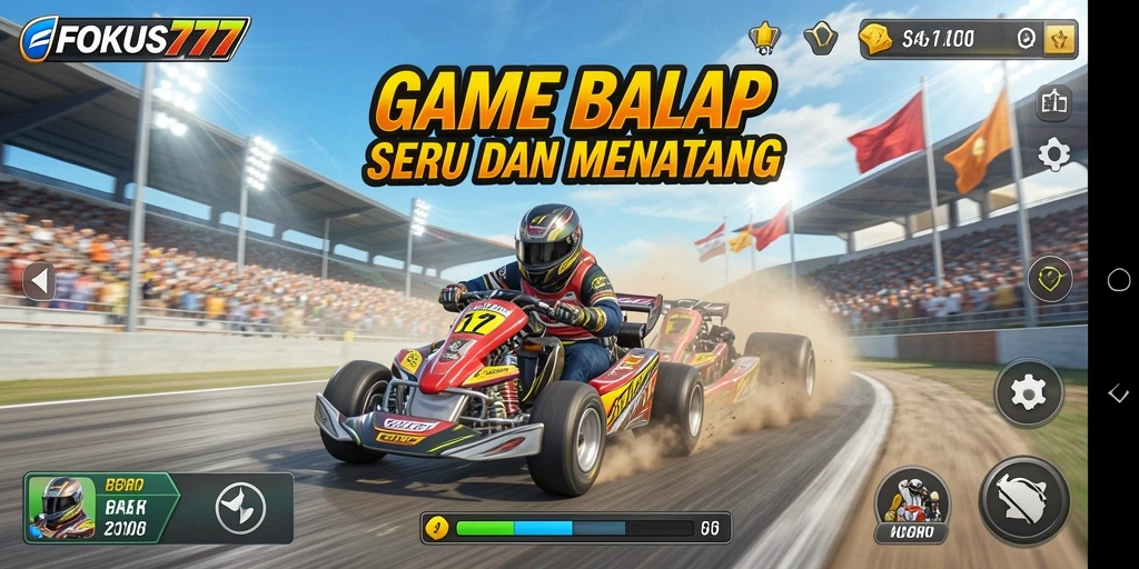 Gameplay seru FOKUS777 dengan balapan mendebarkan di trek yang menchallange.