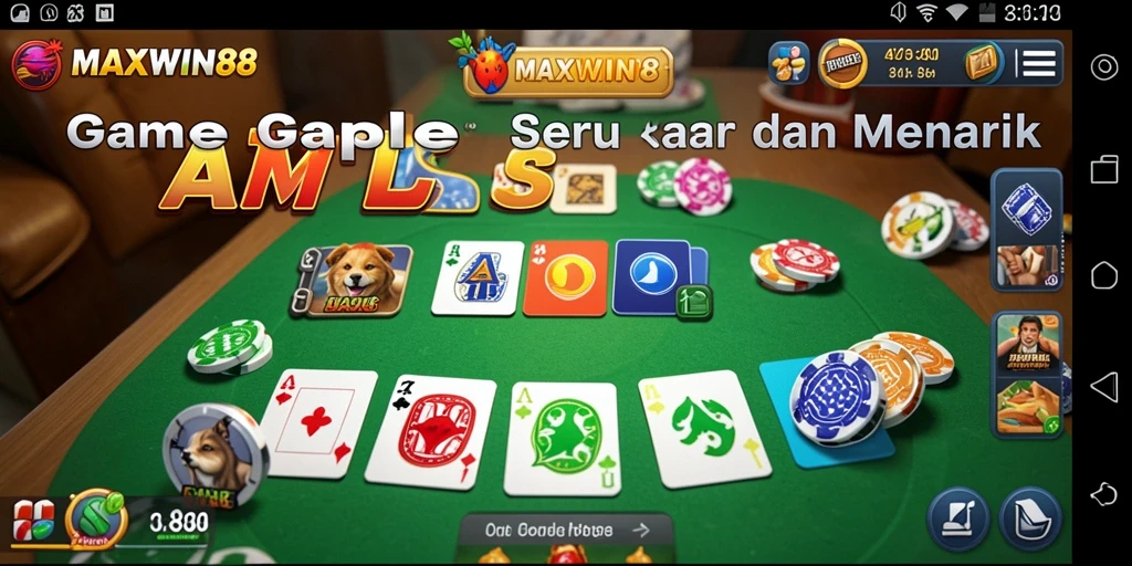 Tampilan gameplay seru permainan gaple di MAXWIN88.