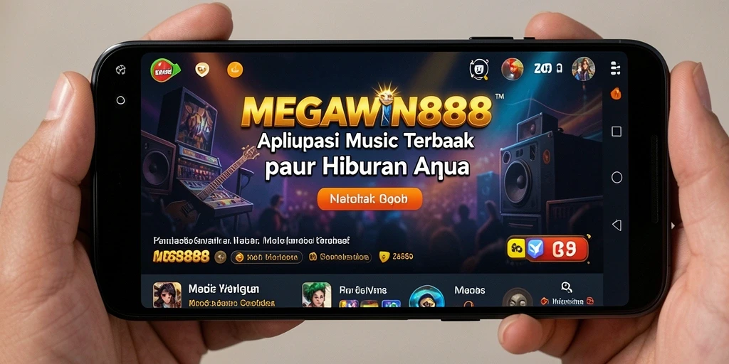 Screenshot gameplay MEGAWIN888 menampilkan antarmuka musik yang menarik.