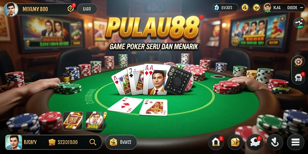 Tampilan gameplay PULAU88 yang menarik saat bermain poker.